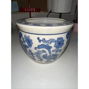Blue And White Ceramic Planter